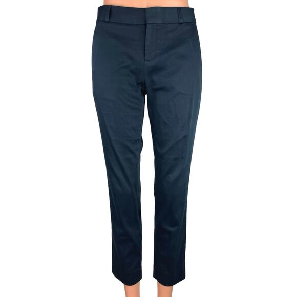 Banana Republic Navy Blue Mid Rise Career Cropped Straight Leg Pants Size 2 - Picture 1 of 5